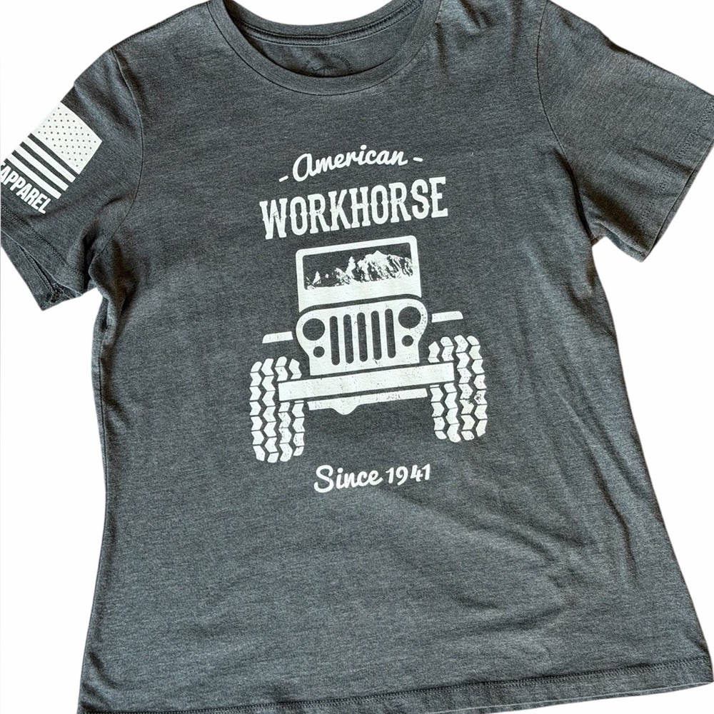 Nine Line American Workhorse ladies short sleeve pullover Gray T-Shirt size Med